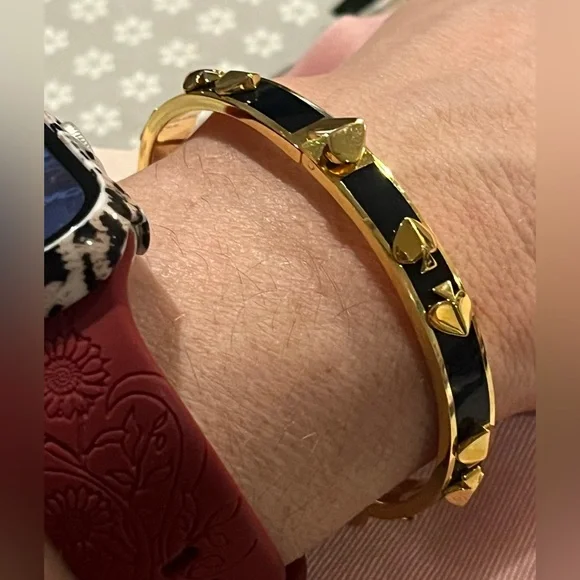 Kate Spade Black and Gold Heritage Spade Bangle Bracelet new with dust bag - Picture 7 of 8